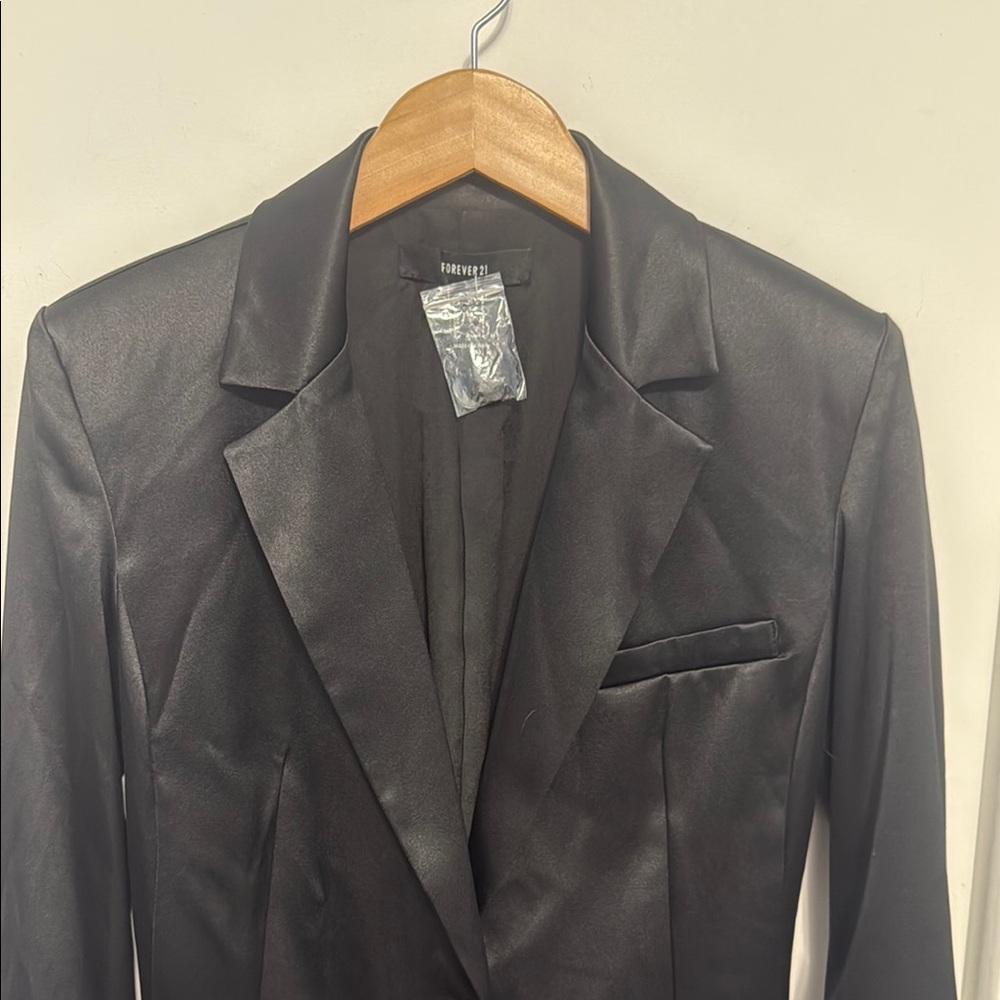 Forever 21 Black Satin Blazer